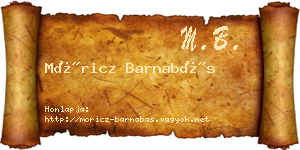Móricz Barnabás névjegykártya