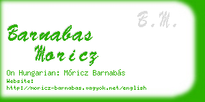 barnabas moricz business card